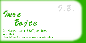 imre bojte business card